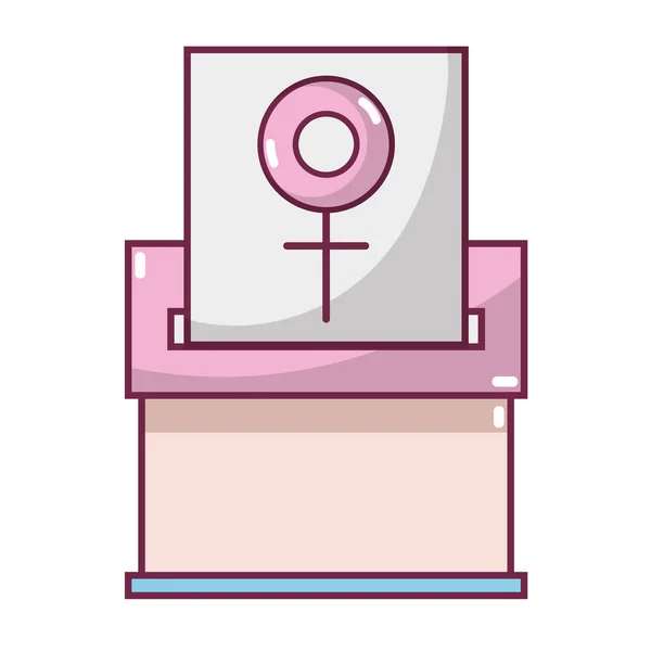 Card Women Sign Celebration Mailbox Vector Illustration — Stock Vector