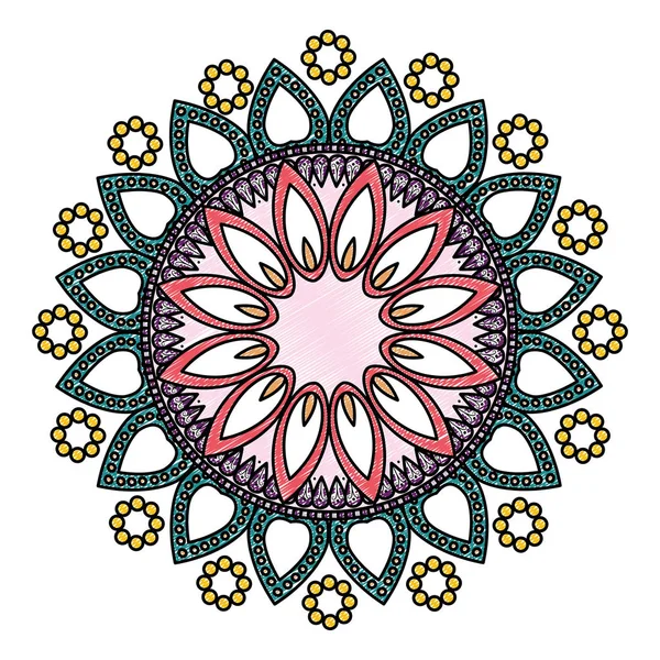 Doodle Prydnad Mandala Indiska Dekoration Stil Vektorillustration — Stock vektor