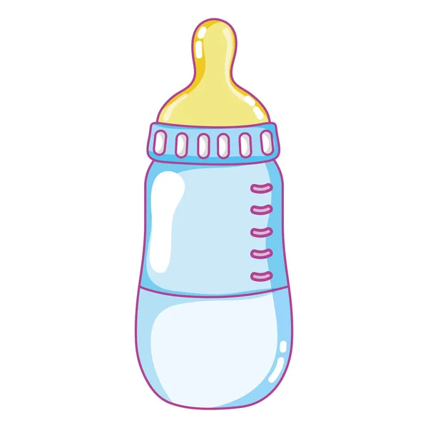 Baby Bottle Feeding Healthy Milk Vector Illustration — Stock Vector