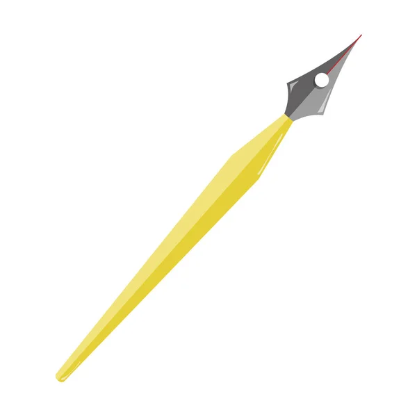 Art Feather Pen Object Design Vector Illustration — Stock Vector