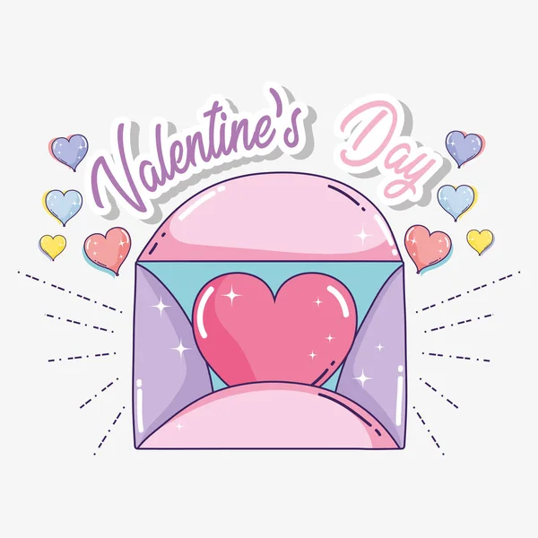 Valentine Day Celebration Love Card Vector Illustration — Stock Vector