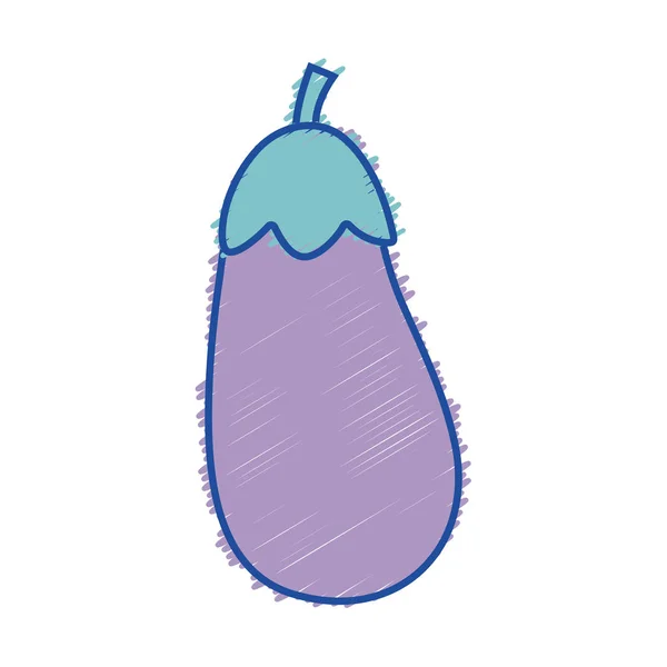 Riven Aubergine Ekologiska Vegetabiliska Livsmedel Smak Vektorillustration — Stock vektor