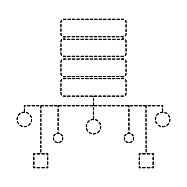 Forma Pontilhada Data Center Disco Rígido Servidor Vetor Ilustração — Vetor de Stock