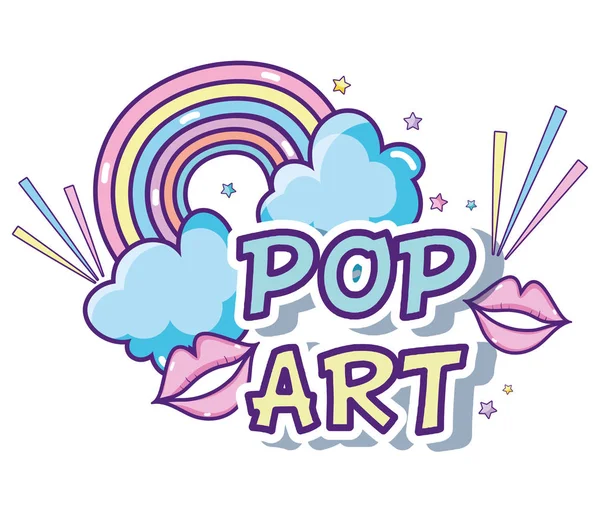 Arte Pop Dibujos Animados Colección Vector Ilustración Diseño Gráfico — Archivo Imágenes Vectoriales