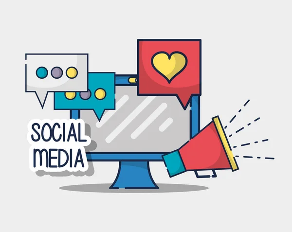 Ilustracja Wektorowa Element Sieci Społecznej Media Połączenia — Wektor stockowy