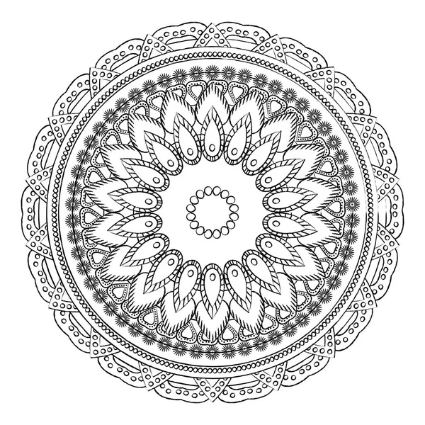 Grunge Mandala Abstraktní Ornament Indický Styl Vektorové Ilustrace — Stockový vektor