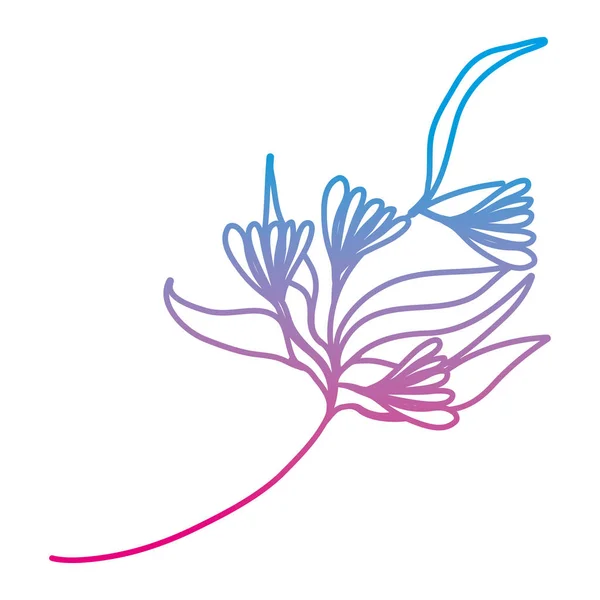 Деградированные Линии Экзотических Растений Векторной Иллюстрацией Стиле Тропических Цветов — стоковый вектор