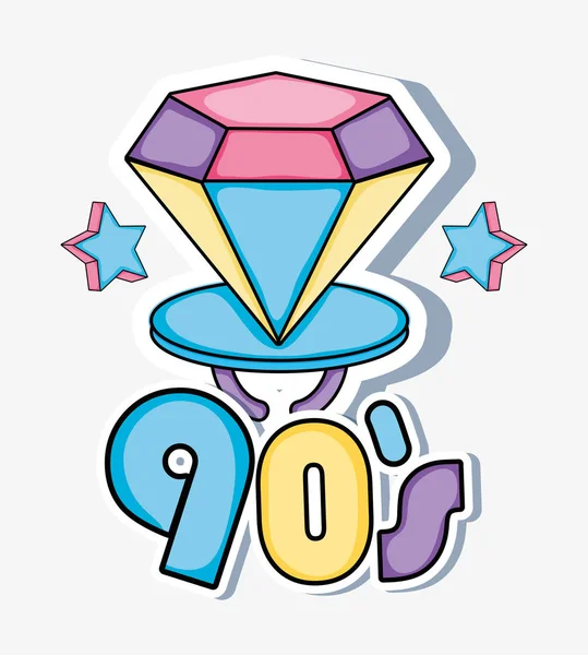Jag Älskar 90S Lollipop Ringar Godis Vektor Illustration Grafisk Design — Stock vektor