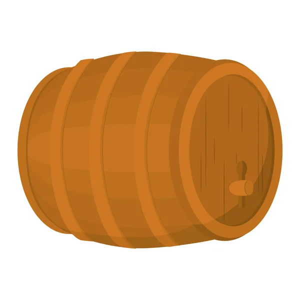 Wood Barrel Wine Alcohol Beverege Vector Illustration — Stock Vector