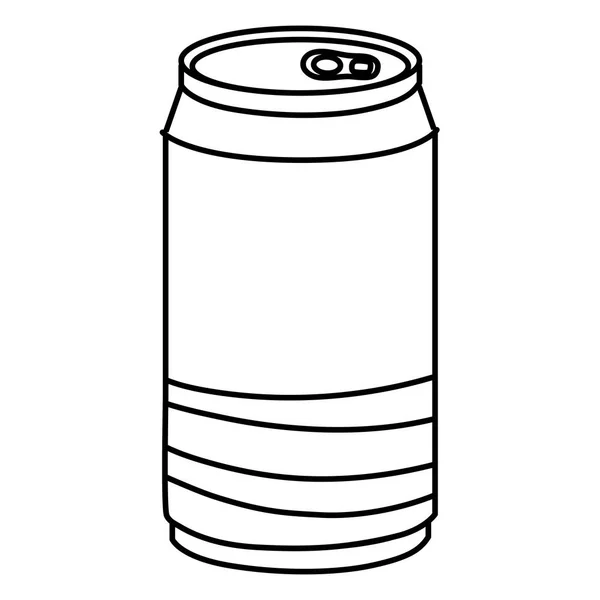 Line Cold Soda Can Fresh Beverage Vector Illustration — Stock Vector