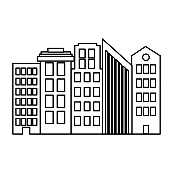 Icono Edificios Urbanos Ilustración Vectorial — Vector de stock