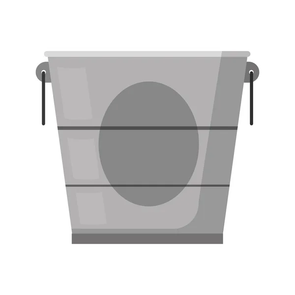 Metallic Bucket Object Collect Water Vector Illustration — Stock Vector