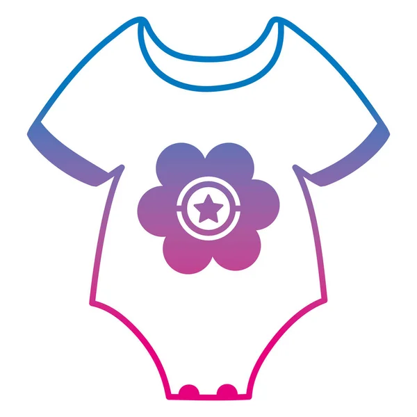 Försämrade Linje Baby Flicka Ett Stycke Kläder Vektorillustration — Stock vektor