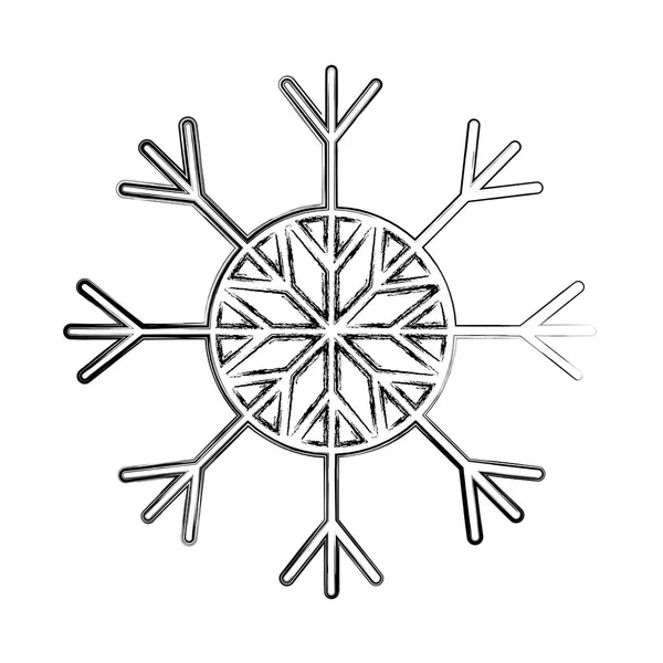 Grunge Estilo Copo Nieve Natural Invierno Temporada Vector Ilustración — Archivo Imágenes Vectoriales