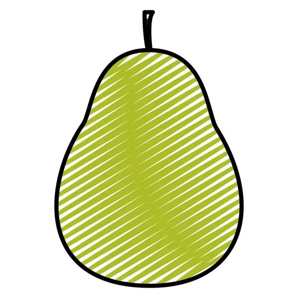 Doodle Köstliche Birne Bio Obst Ernährung Vektor Illustration — Stockvektor