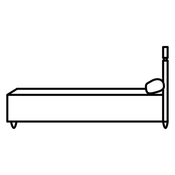 Лінія Бічного Ліжка Єкт Зручною Подушкою Векторні Ілюстрації — стоковий вектор
