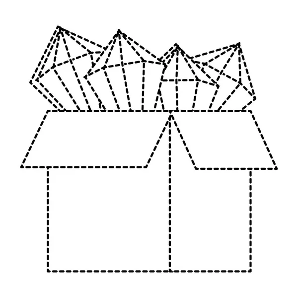 Gepunktete Form Tetraeder Grafische Form Innerhalb Box Paket Vektor Illustration — Stockvektor