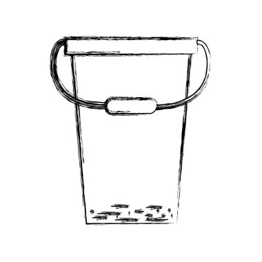 grunge plastik kova nesne ev vektör çizim temizlemek için