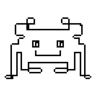 satırı piksel video oyunu dijital karakter simge vektör çizim