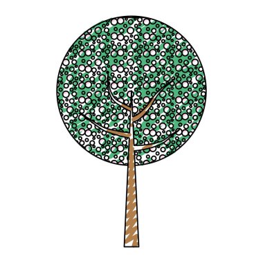 Doodle ile ağaç doğa kök ve tasarlamak vektör yaprak