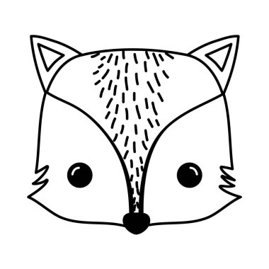 satır çok güzel fox baş vahşi hayvan vektör çizim