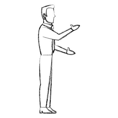 Grunge özel işadamı profesyonel Şirket Yöneticisi vektör çizim