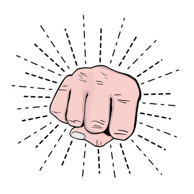 kişi el oppose gösteri devrim vektör çizim