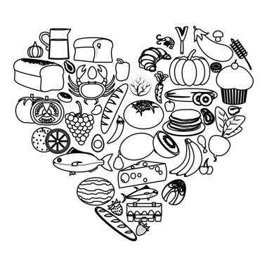 satır Gıda Piramit diyet beslenme ürünleri vektör çizim ile