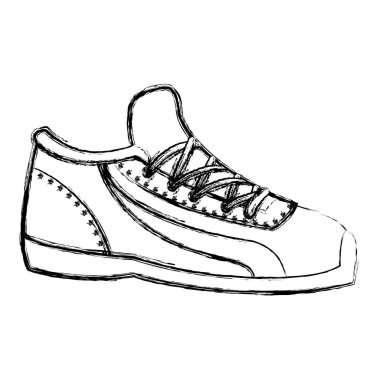 Eğitim vektör çizim koşu için grunge spor ayakkabı ayakkabı nesnesi