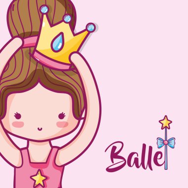 Kız pratik baleye zarif preformer vektör çizim