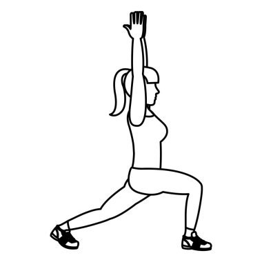 kadının ellerini ve lugges her bacak vektör çizim çizgisi