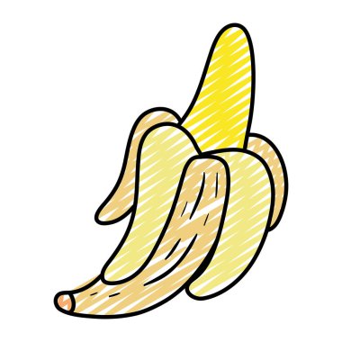 lezzetli muz organik meyve natrition vektör çizim doodle