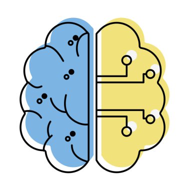 yapay zeka bilgi vektör çizim için renk beyin devreleri ile taşındı