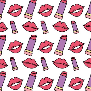 lipstiick makyaj ve moda dudakları arka plan vektör çizim renk