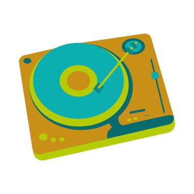 retro vinyl player mrecord music vector illustration clipart