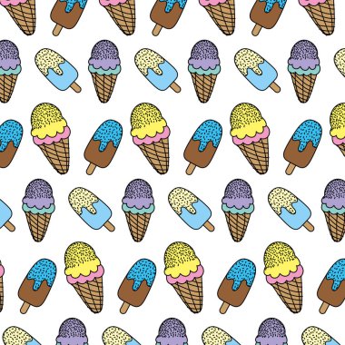 renk buz şeker ve krema koni backgroud illüstrasyon vektör