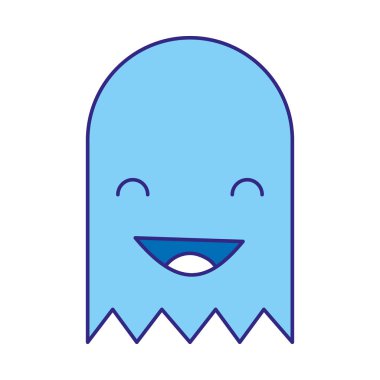 Duo renk mutlu video oyunu sanal karakter simge vektör çizim