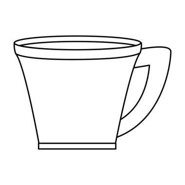 satır sağlıklı ve sıcak çay Kupası içecek vektör çizim
