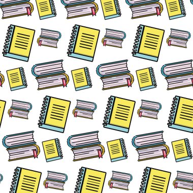 Defter ve kitap eğitim aracı arka plan vektör çizim