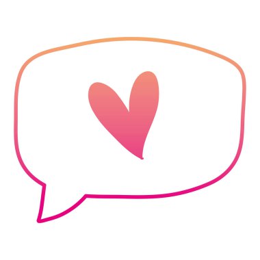 satır kalp sohbet kabarcık metin iletisi vektör çizim içinde bozulmuş