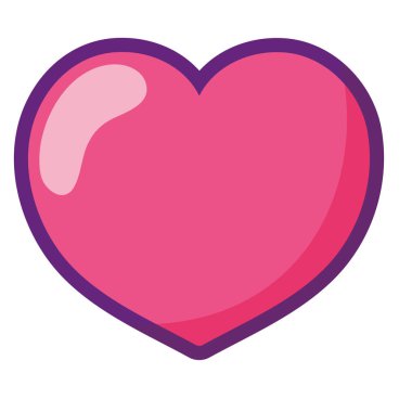 tutku ve aşk vektör çizim kalp tasarım sembolü