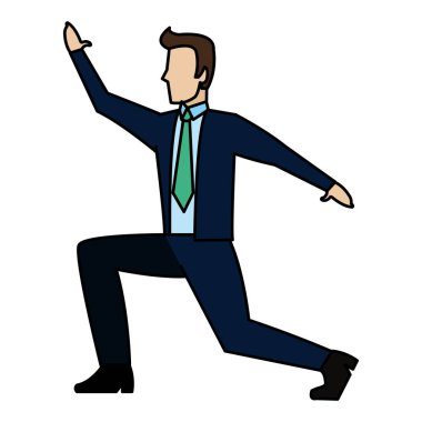 renk işadamı ofis kurumsal başarı takım elbise vektör çizim ile