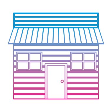 windows tasarım ve kapı vektör çizim ile bozulmuş hat ahşap ev