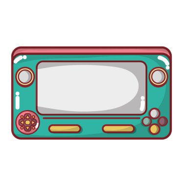 Elektronik video oyunu simülatörü teknoloji konsol vektör çizim