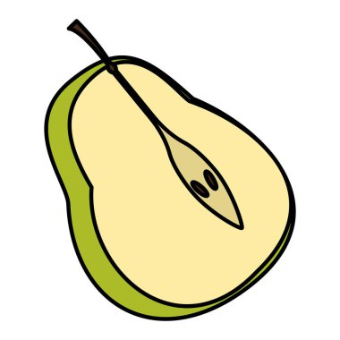 renk lezzetli dilim armut meyve vitamini vektör çizim ile