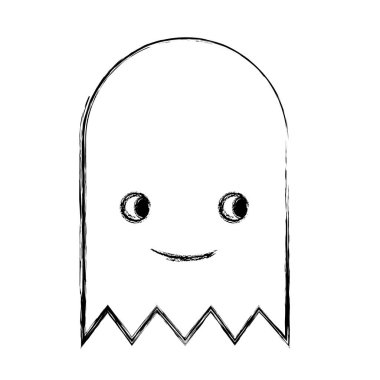 Grunge gülümseme video oyunu sanal chracter stil vektör çizim