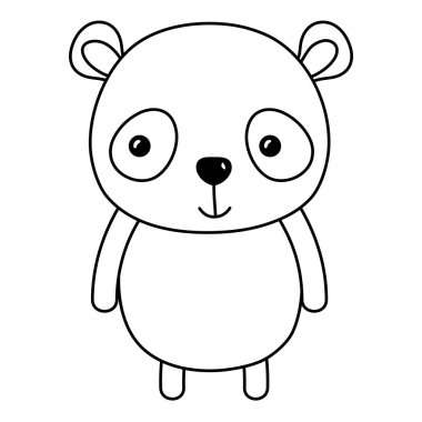 satır mutlu panda vahşi sevimli hayvan vektör çizim