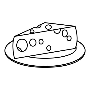 satır nefis peynir taze gıda plaka vektör çizim