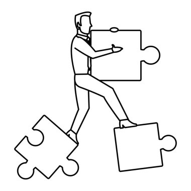 satır profesyonel işadamı bulmaca adet başarı vektör çizim ile