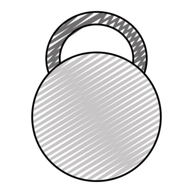 yakın asma kilit nesnesi için güvenli ve güvenlik vektör çizim doodle